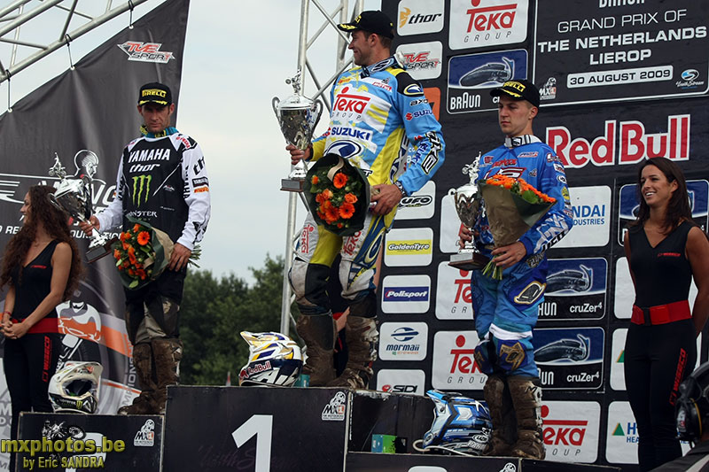 30/08/2009 Lierop : MX1 Joshua COPPINS   Ken DE DYCKER   Clement DESALLE Podium