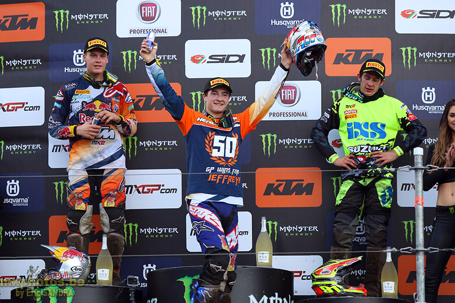 28/03/2016 Valkenswaard :  Podium MX2 Jeffrey HERLINGS 