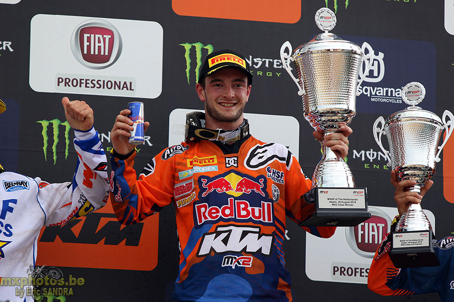 28/08/2016 Assen :  Podium MX2 Jeffrey HERLINGS 