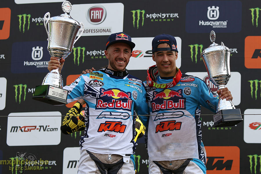 28/08/2016 Assen :  Podium MXGP Antonio CAIROLI Glenn COLDENHOFF 